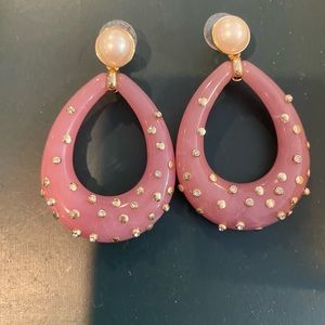 Pink earrings with pearl detail
